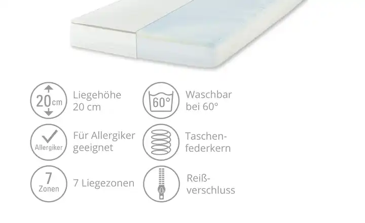 7-Zonen-Gelart-Tonnentaschenfederkernmatratze Piuma Pocket Clearance-Verkauf