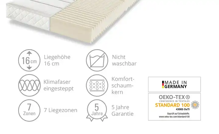 Dreamer eXpress7-Zonen-Komfortschaummatratze Puro 1 Online Outlet