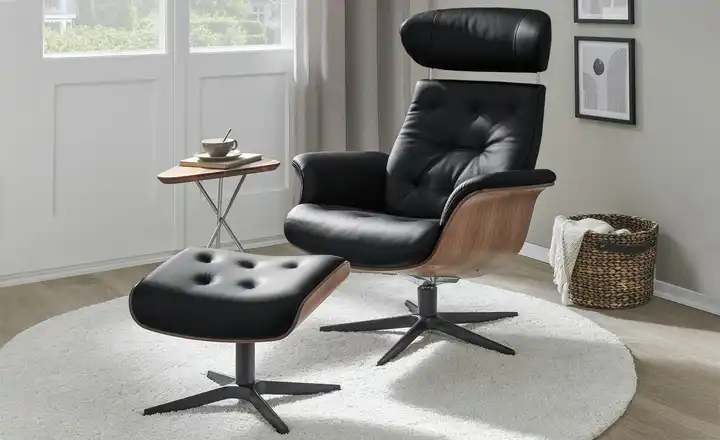 Sessel in Leder mit Knopfnaht Timeout Riesige Ersparnisse