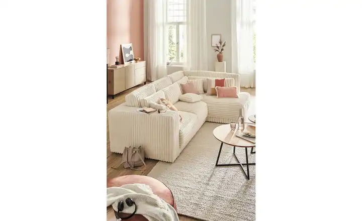 switchEcksofa in modernem Breitcord Torrino VIP-Rabatte