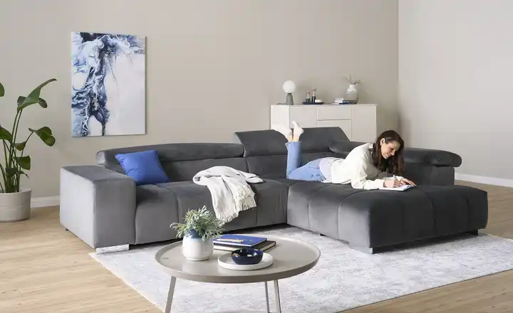 unoEcksofa aus Samt Origo Super Sparpreis