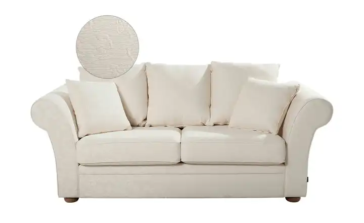 Landhaus-Sofa weiß - Flachgewebe Olivia Letzte 2 Tage