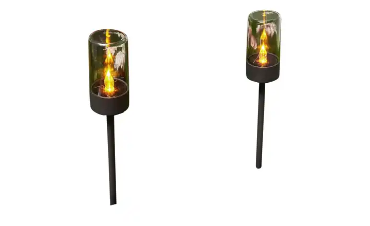 LED-Solar-Spieße, klar/schwarz, 2er-Set Begrenzt auf 3 Tage