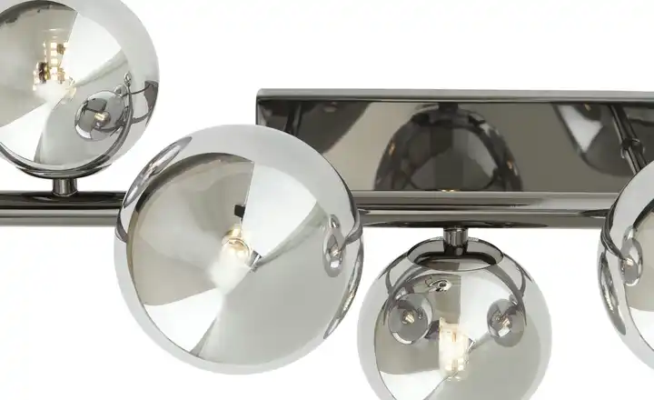 MeisterleuchtenDeckenleuchte, 5-flg. schwarzchrom/Rauchglas 2025