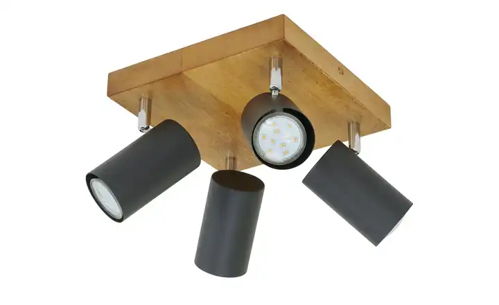 TrioDeckenspot, 4-flammig, schwarz / Eiche Online