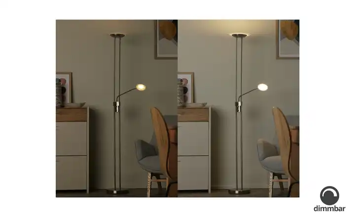 MeisterleuchtenLED-Deckenfluter, 2-flammig, Nickel matt Blitzverkäufe
