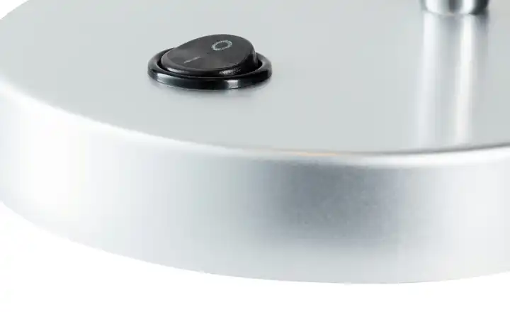 KHGLED-Tischleuchte silber mit flexiblem Arm Sonderangebot