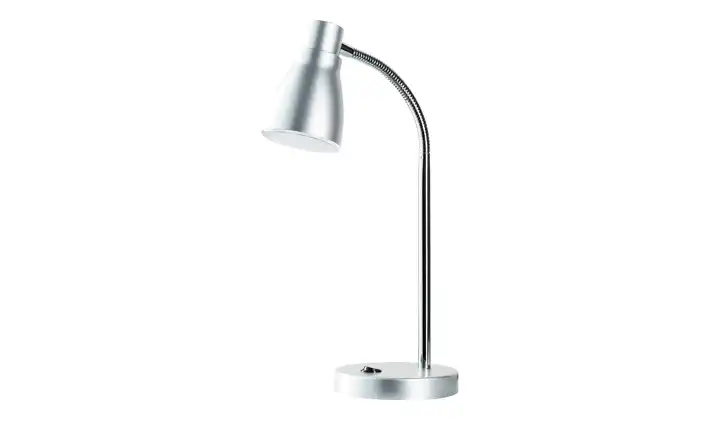 KHGLED-Tischleuchte silber mit flexiblem Arm Sonderangebot