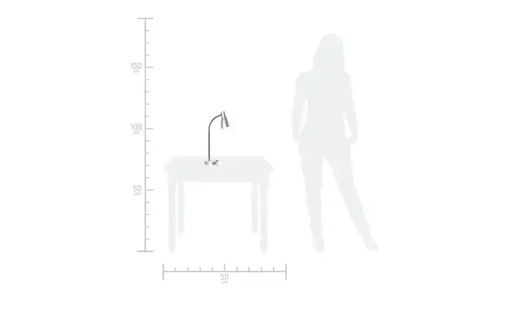 KHGLED-Tischleuchte silber mit flexiblem Arm Sonderangebot