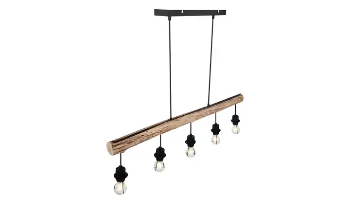 Pendelleuchte, 5-flammig, Holz/ Metall Körbe Lagerräumung