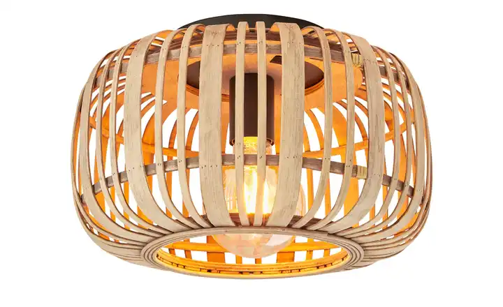 Deckenleuchte, 1-flammig. Rattanschirm `klein` Neueste Mode