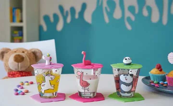 LEONARDOKinder Trink - Set 9-tlg. Flamingo /Einhorn / Panda Bambini Letzte 2 Tage