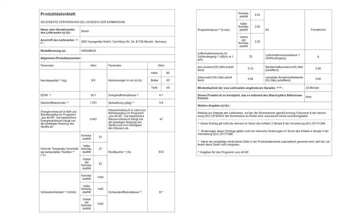 BOSCHWaschvollautomat WAN28K43 Osterangebot