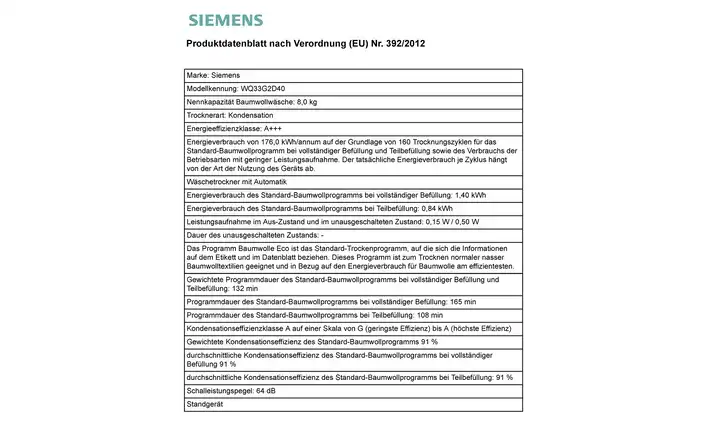 SIEMENSWärmepumpentrockner WQ33G2D40 Muttertagsangebot