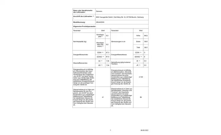 SIEMENSWaschtrockner WN44G240 Wochenangebot