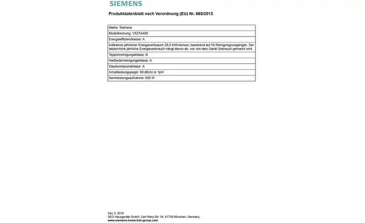 SIEMENSBodenstaubsauger VSZ7A400 Vatertagsangebot