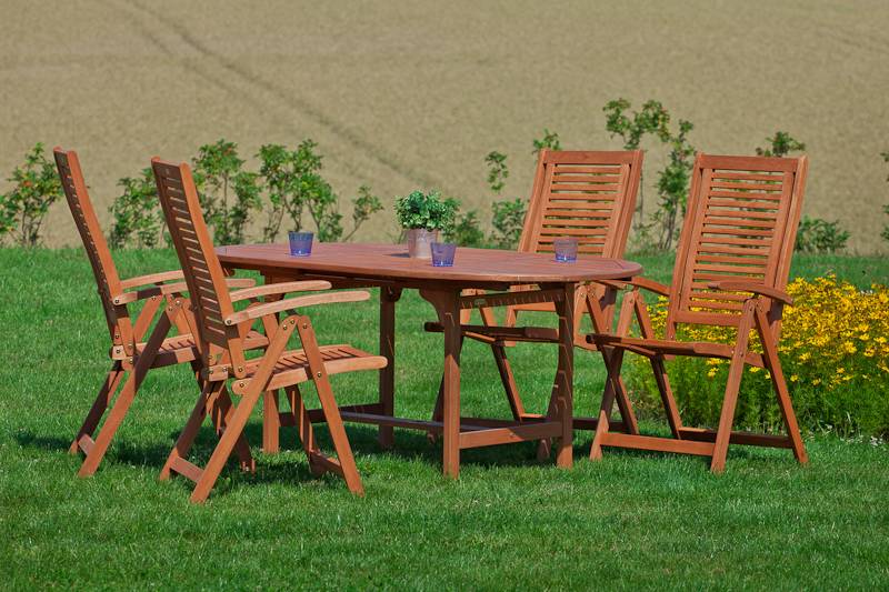 Merxx Cordoba Set 5tlg. Ausziehtisch 120/170 x 100 cm Kostenloser Versand international