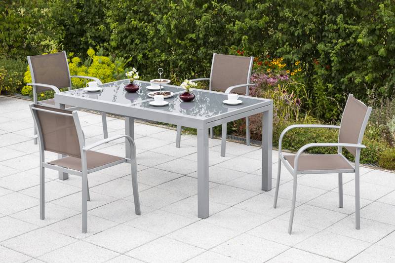 Merxx Ostia Set 5tlg. Ausziehtisch 160/220 x 90 cm Begrenzt auf 3 Tage