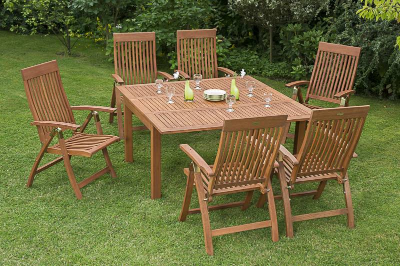 Merxx Comodoro Set 7tlg. Ausziehtisch 100/150 x 150 cm Versandkostenfrei