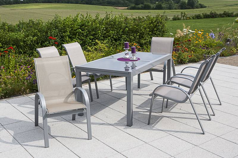 Merxx Amalfi Set 7tlg. Ausziehtisch 160/220 x 90 cm