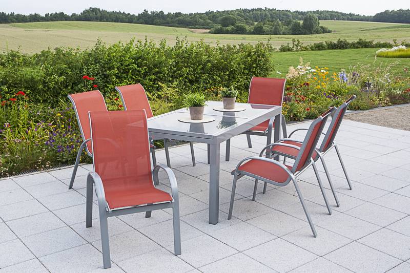 Merxx Amalfi Set 7tlg. Ausziehtisch 160/200 x 90 cm Zeitlich begrenztes Angebot