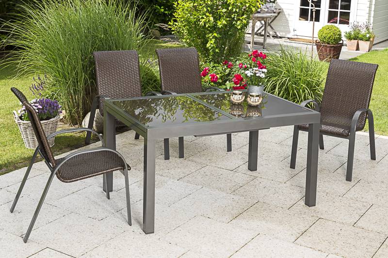Merxx Varese Set 5tlg. Ausziehtisch 120/180 x 90 cm
