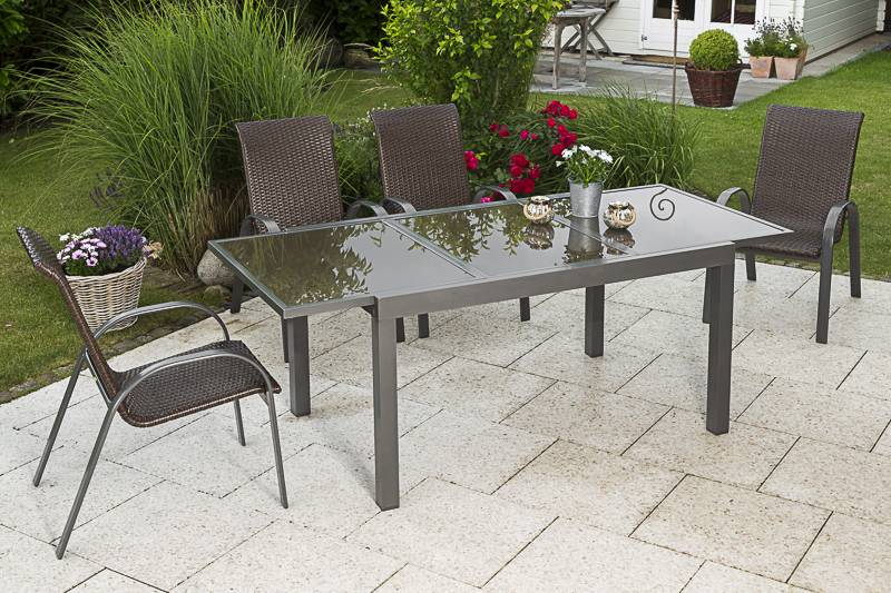 Merxx Varese Set 5tlg. Ausziehtisch 120/180 x 90 cm Kostenlose Rückgabe