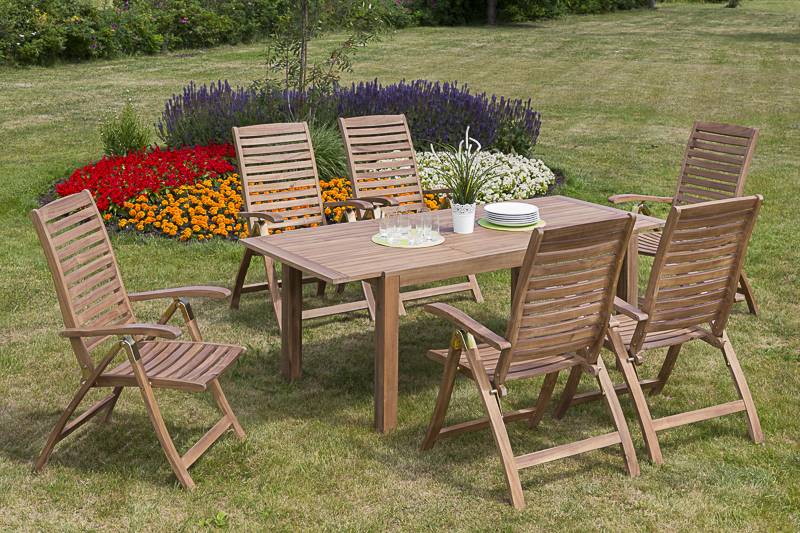 Merxx Parabaiba Set 7tlg. Ausziehtisch 150/200 x 90 cm Sonderangebot der Fabrik