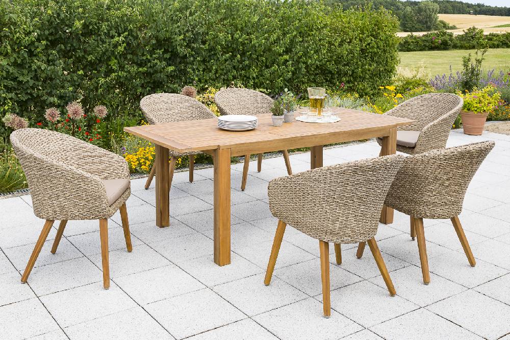 Merxx Arrone Set 7tlg. Ausziehtisch 150/200 x 90 cm 50% Rabatt mit kostenlosem Versand