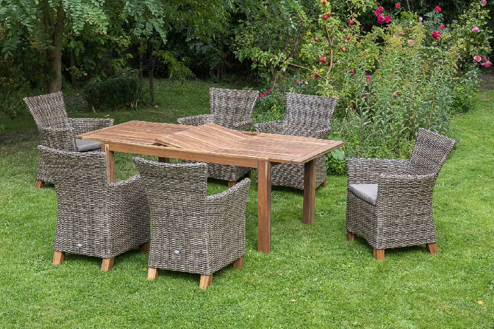 Merxx Toskana Set 7tlg. Ausziehtisch 150/200 x 90 cm Kostenloser Versand international