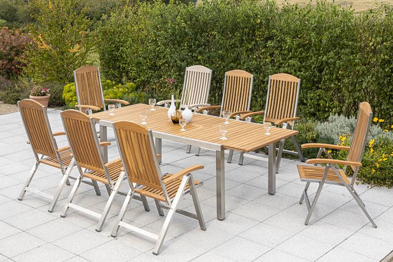 Merxx Keros Set 9tlg. Ausziehtisch 180/240 x 100 cm Black Friday Preise