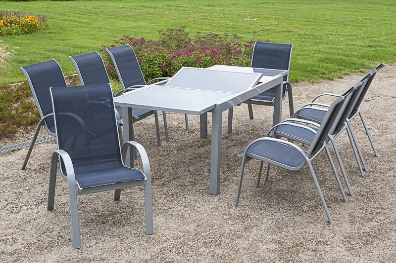 Merxx Amalfi Set 9tlg. Ausziehtisch 160/220 x 90 cm Rabatte dieses Monats