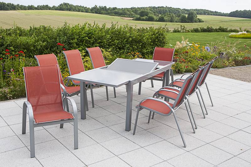 Merxx Amalfi Set 9tlg. Ausziehtisch 160/220 x 90 cm Outlet