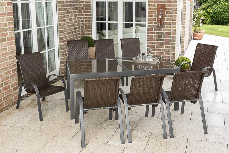 Merxx Varese Set 9tlg. Ausziehtisch 180/240 x 100 cm Blitzverkäufe