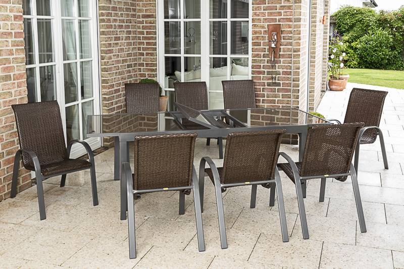 Merxx Varese Set 9tlg. Ausziehtisch 180/240 x 100 cm Blitzverkäufe