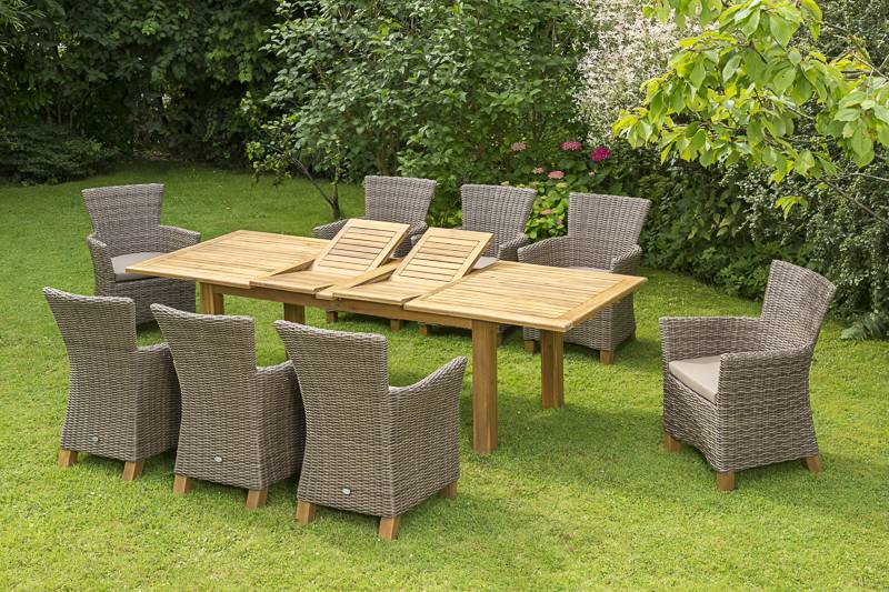 Merxx Toskana Set 17tlg. Doppelausziehtisch 180/260 x 100 cm Limitierter Zeitrabatt
