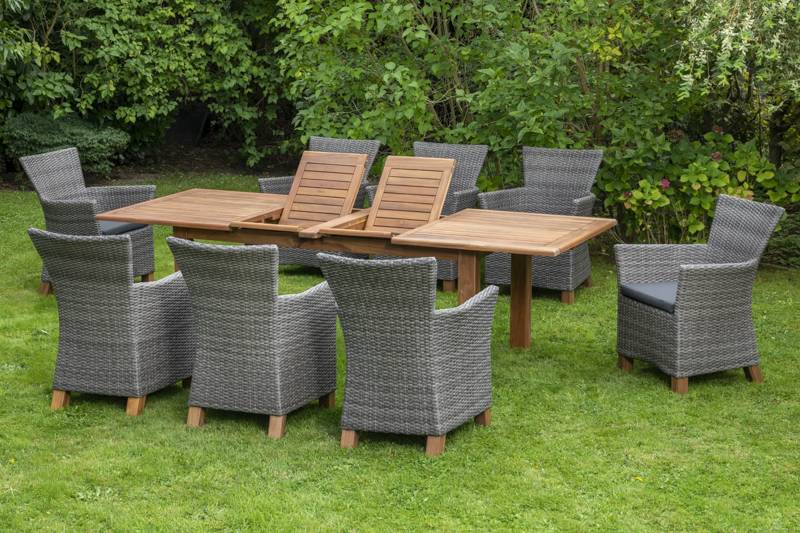 Merxx Toskana Set 17tlg.Doppelausziehtisch 180/260 x 100 cm Fabrik Onlineshop