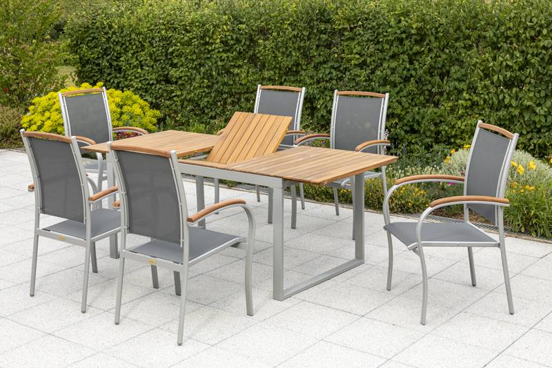 Merxx Siena Set 7tlg. Ausziehtisch 150/200 x 90 cm 50% Rabatt mit kostenlosem Versand