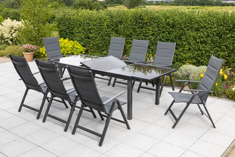 Merxx Taviano Set 9tlg. Ausziehtisch 160/ 220 x 9 0cm Black Friday Preise