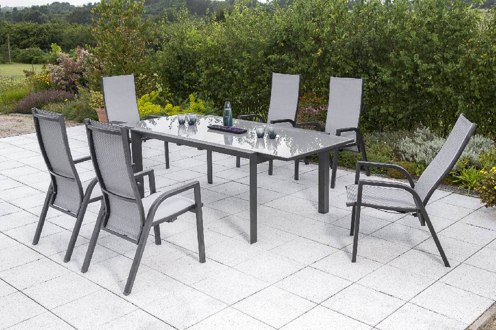 Merxx San Remo Set 7tlg. Ausziehtisch 160/220 x 104 cm Outlet