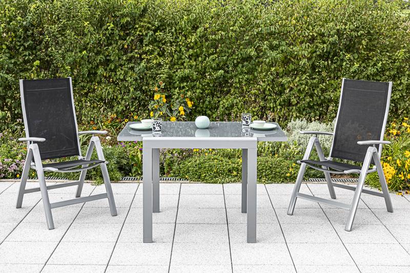 Merxx Carrara Set 3tlg. Balkonausziehtisch 80/120 x 70 cm Auslauf