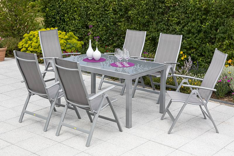 Merxx Carrara Set 7tlg.Semi-Ausziehtisch 150/220 x 90 cm im Angebot