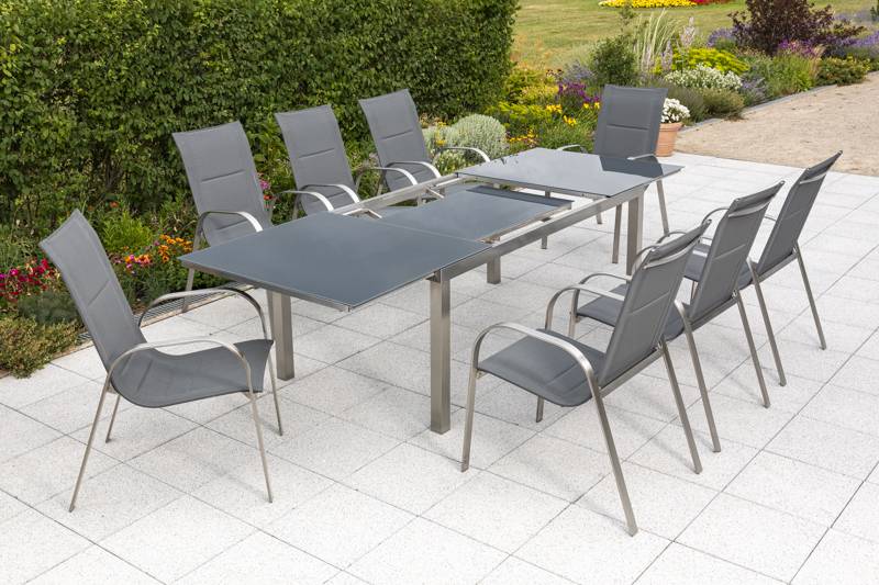 Merxx Lucca Set 9tlg. Ausziehtisch 180/240 x 100 cm Flash Sale