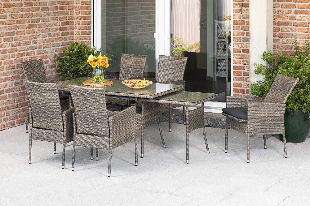Merxx Sevilla Set 13tlg. Ausziehtisch 150/250 x 80 cm Sonderangebot der Fabrik