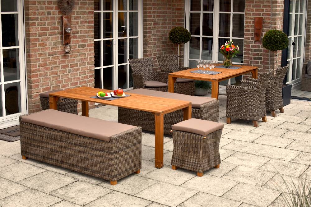 Merxx Toskana Set 9tlg. Flex-Ausziehtisch 185/370 x 90 cm Tägliche Deals