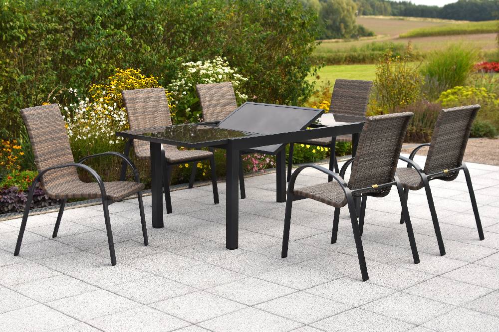Merxx Varese Set 7tlg. Semi-Ausziehtisch 140/200 x 90 cm Letzte 3 Tage