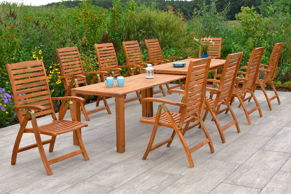 Merxx Paraiba Set 21tlg. Flex-Ausziehtisch 185/370 x 90 cm Outlet