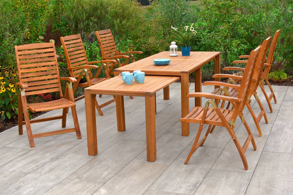 Merxx Paraiba Set 13tlg. Flex-Ausziehtisch 185/370 x 90 cm Verkauf
