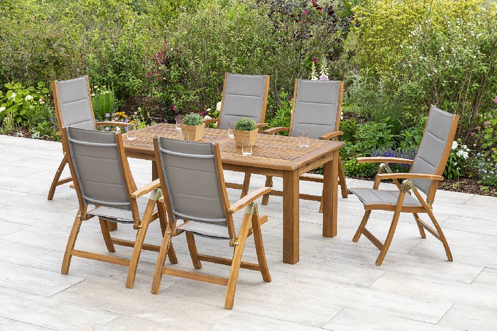 Merxx Acapulco Set 7tlg. Doppelausziehtisch 180/260 x 100 cm Blitzangebot