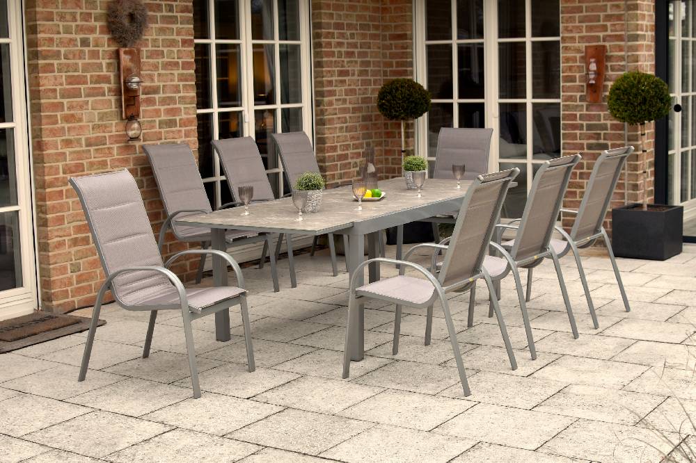 Merxx Amalfi di lusso Set 9tlg. Semi-Ausziehtisch 185/220 x 100 cm Online